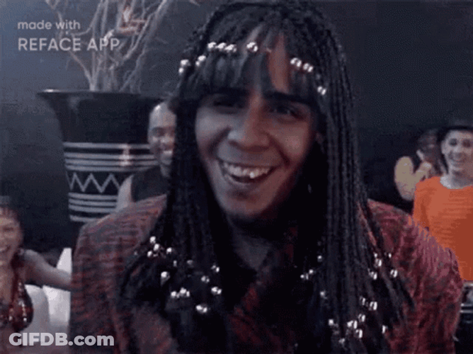 Rick James Happy Laughing GIF
