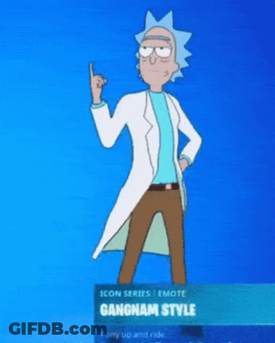 Rick Morty From Rick And Morty Is Wearing A Gangnam Style Costume GIF