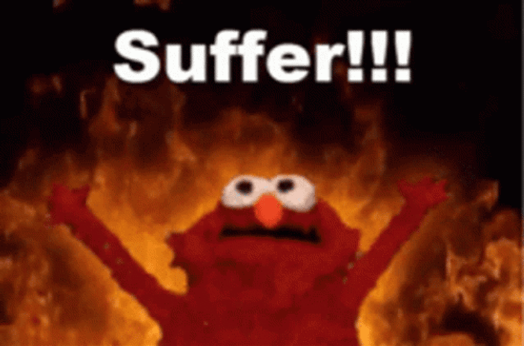 Rick Roll Meme Burning Elmo GIF