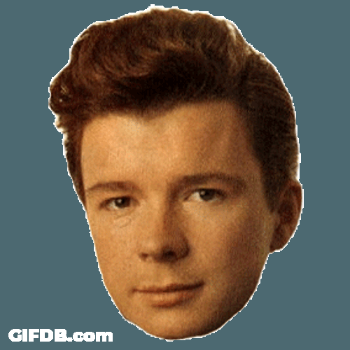 Rick Rolled Rick Astley Head Spin GIF