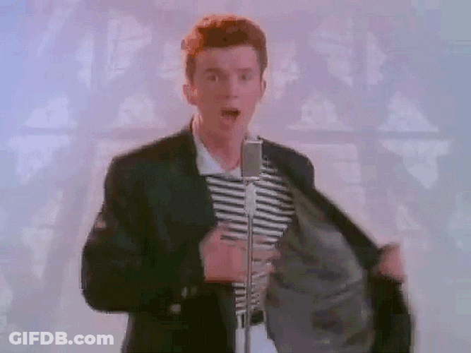 Rick Rolled Rick Astley Singing GIF