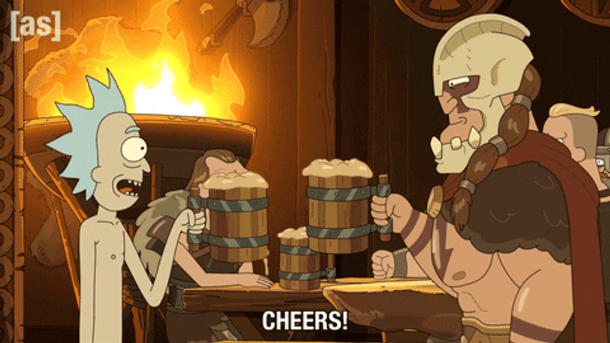 Rick Sanchez Drinking Beer GIF