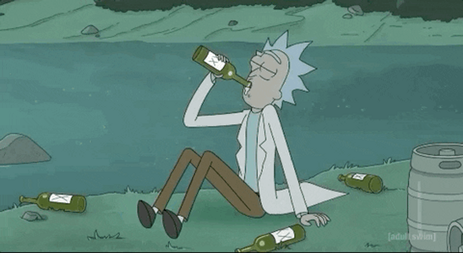 Rick Sanchez Drinking Too Much GIF