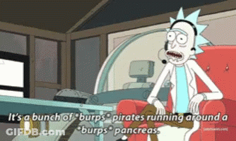 Rick Sitting In Chair Saying It's A Bunch Of Burps GIF