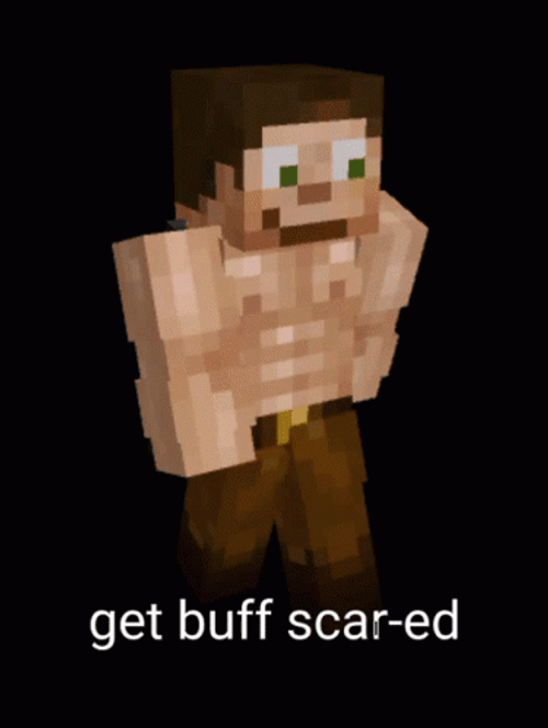 Rickroll Rick Astley Get Buff Scared Minecraft GIF