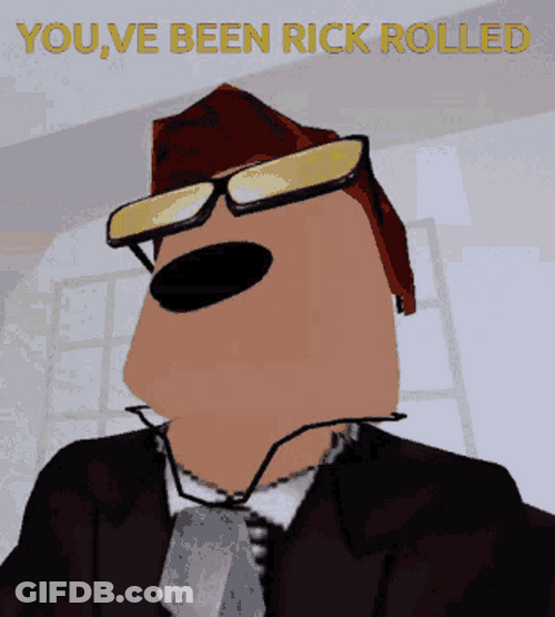 Rickroll Rick Astley Roblox Edition Cover GIF