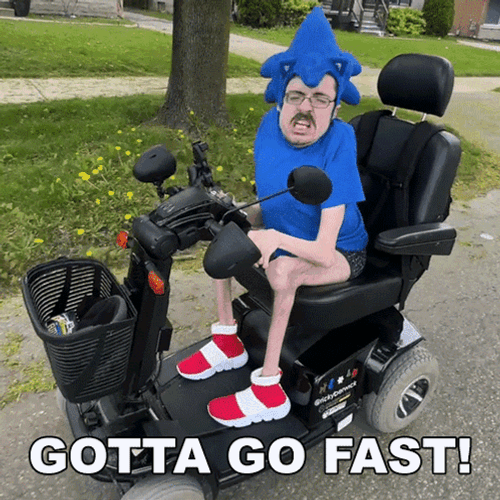 Ricky Berwick Sonic Hedgehog Gotta Go Fast GIF