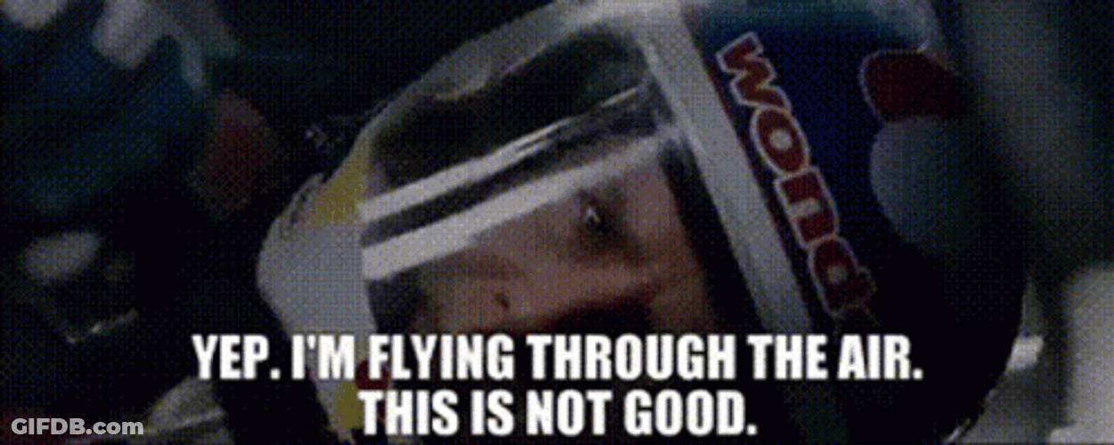 Ricky Bobby Flying Through The Air GIF