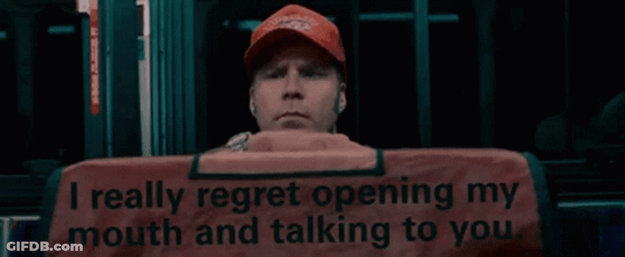 Ricky Bobby Wearing Placard Talladega Night GIF