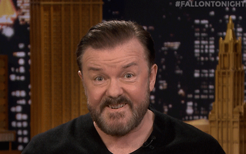 Ricky Gervais Funny Faces Expressions GIF