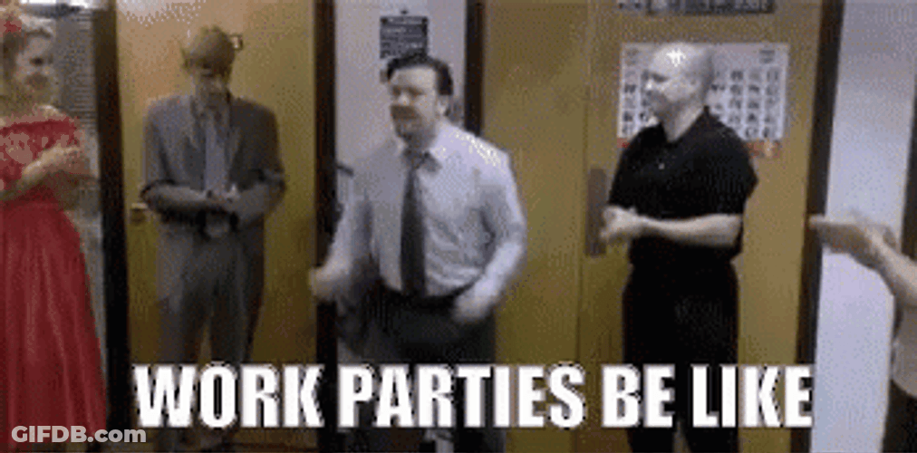 Ricky Gervais Work Party Be Like Meme GIF