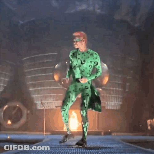 Riddler Spits Down The Platform GIF