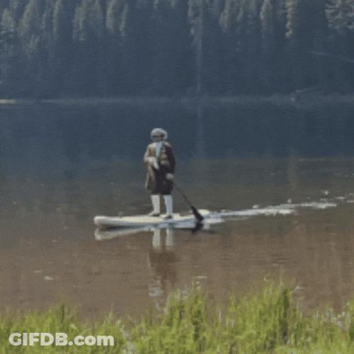 Riding The Canoe On Standing Position GIF