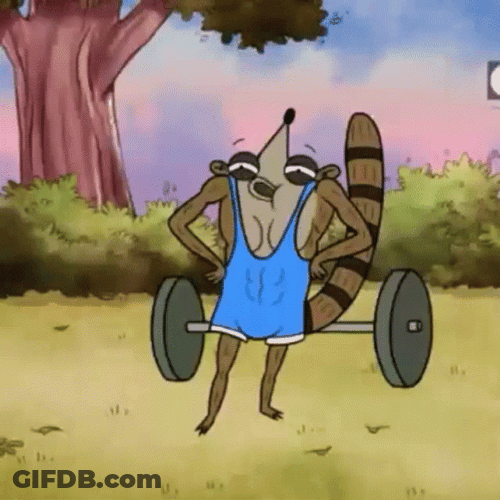 Rigby Exercising Regular Show GIF