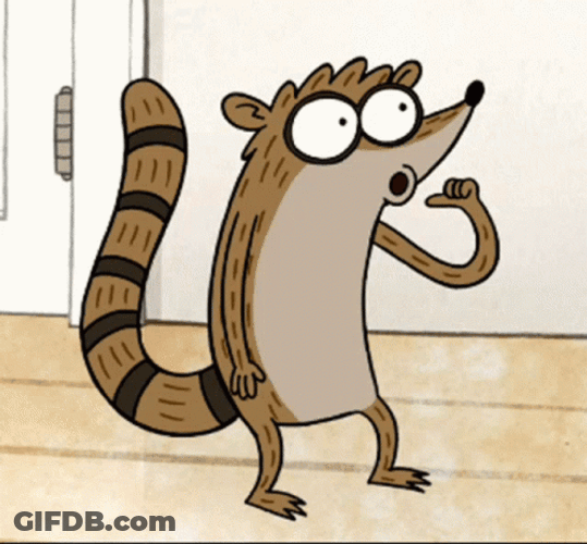 Rigby Tapping His Body Regular Show GIF