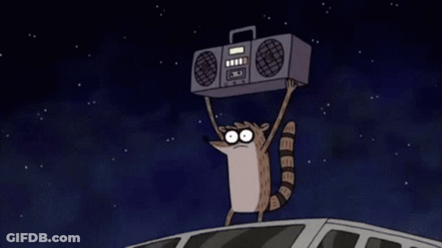 Rigby Waking Up Mordecai Regular Show GIF