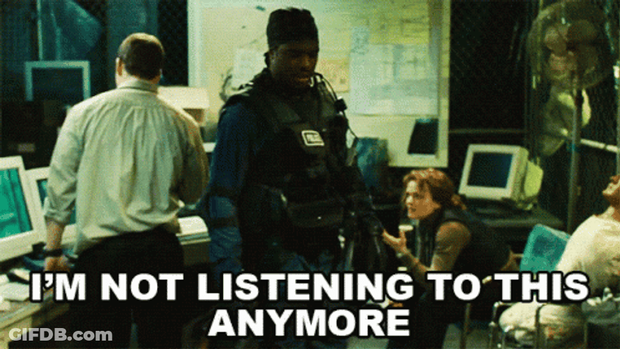 Rigg Not Listening To This Anymore GIF