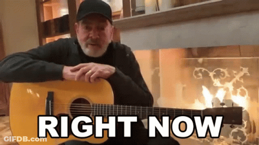 Right Now Old Man Plays Guitar Sweet Caroline GIF