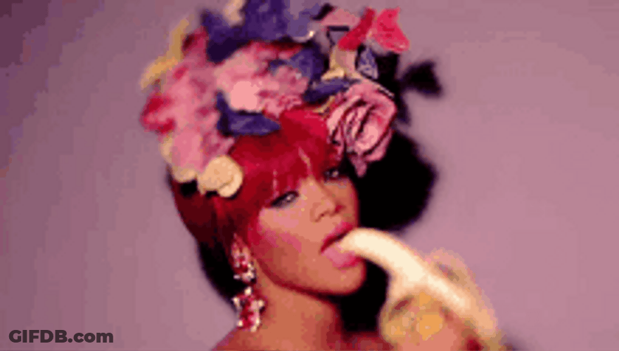 Rihanna Eating Banana GIF