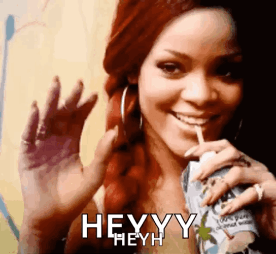 Rihanna Hey Waving Hi GIF