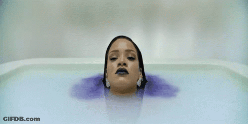 Rihanna In A Bathtub Scene Work Work Work GIF