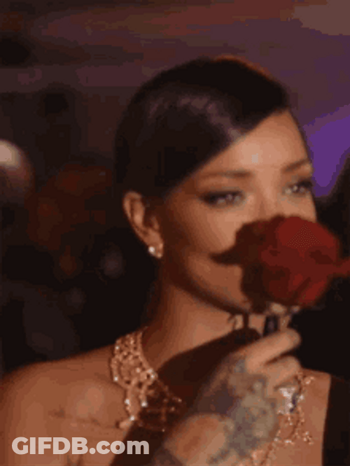 Rihanna Kissing A Rose GIF