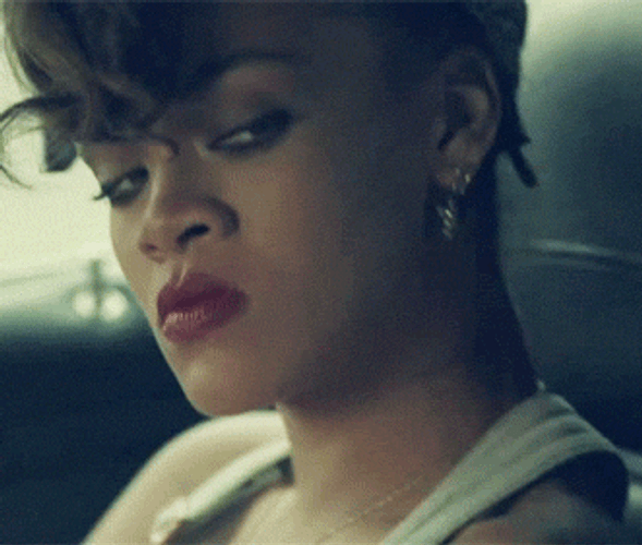 Rihanna Pissed Side Eye Glare GIF