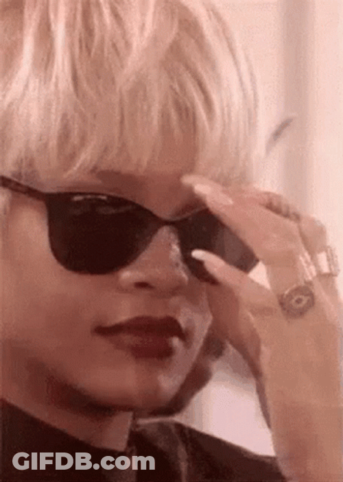 Rihanna Squint Look GIF