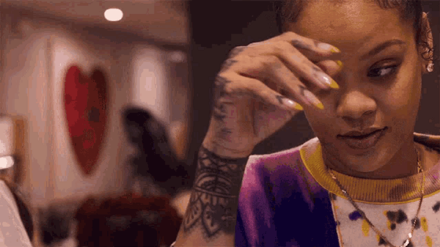Rihanna Thinking Seriously GIF