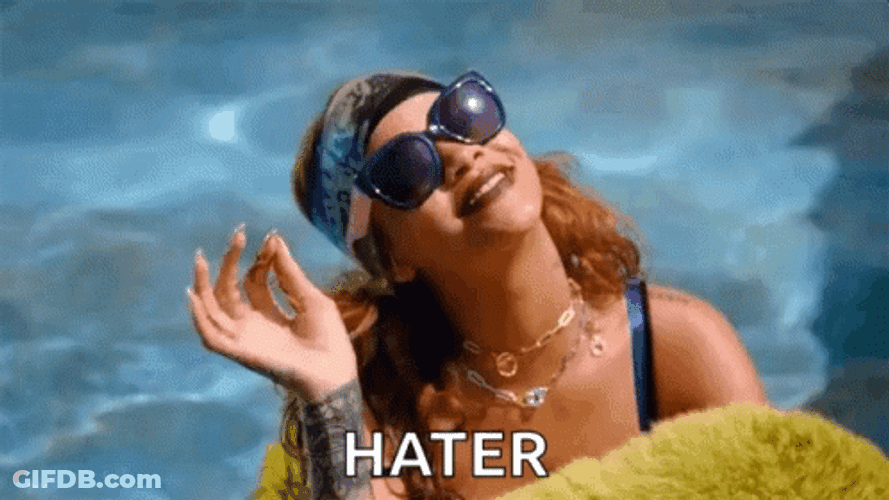 Rihanna Waving To Haters GIF