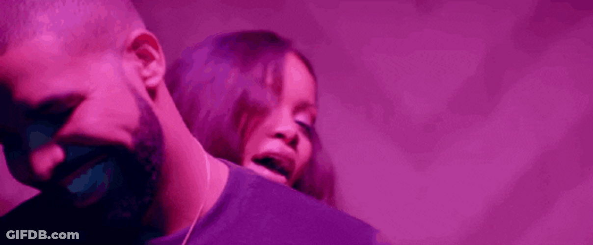 Rihanna Work Music Video Drake Wiping Face GIF
