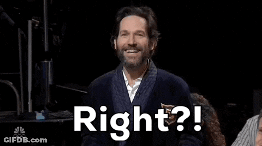 Riiight Giggly Paul Rudd GIF