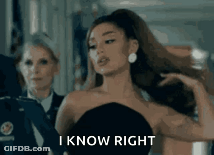 Riiiight Ariana Grande Hair Flip GIF