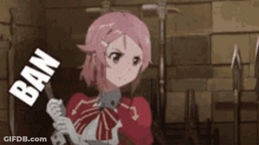Rika Shinozaki Ban Hammer Anime GIF