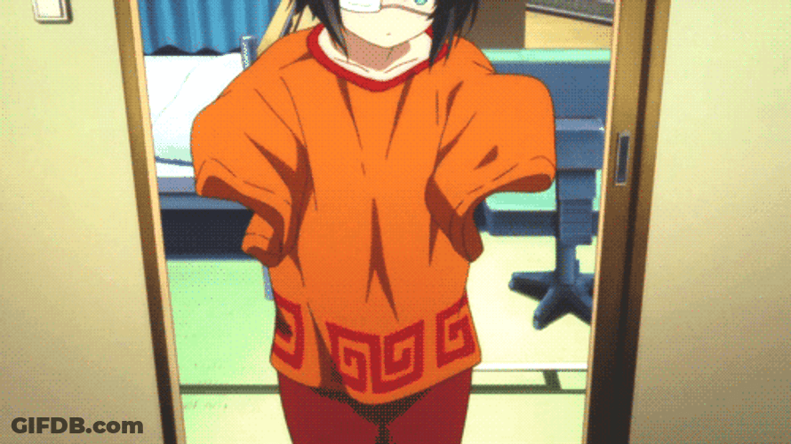 Rikka Takanashi In Baggy Clothes GIF