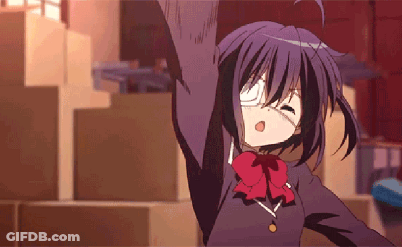 Rikka Takanashi Pointing An Umbrella GIF