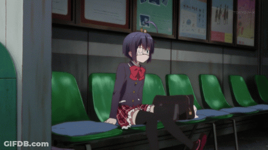 Rikka Takanashi Sitting Patiently GIF