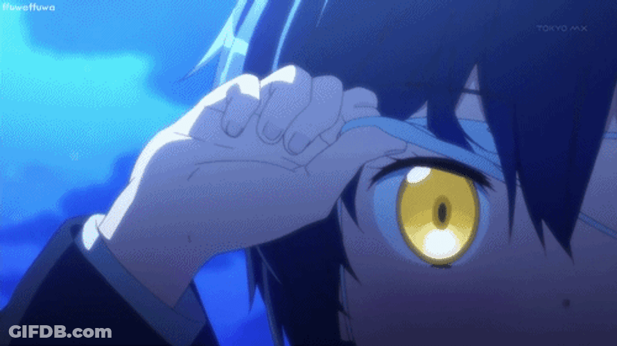 Rikka Takanashi Slowly Revealing Her Eye GIF