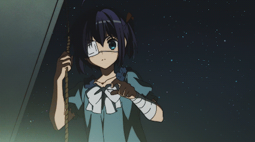 Rikka Takanashi Standing On The Railings GIF