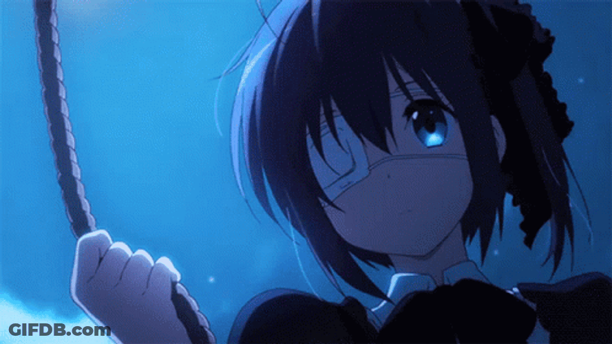 Rikka Takanashi Under Blue Sky On Anime GIF