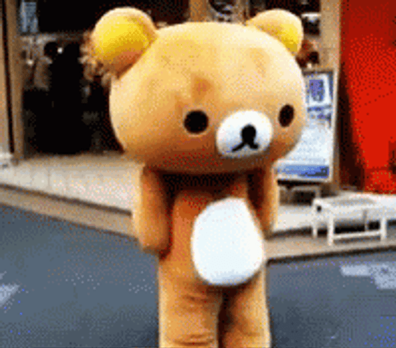 Rilakkuma Dancing Bear Mascot GIF
