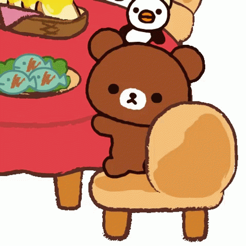 Rilakkuma Eating Dinner GIF