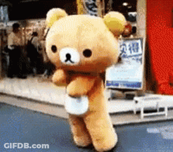 Rilakkuma Jumping Punching In Air GIF