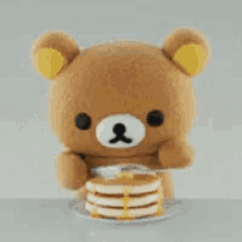Rilakkuma San-X Eating Pancakes GIF