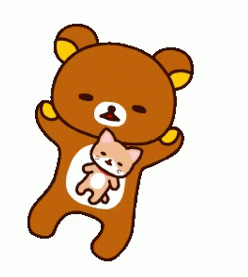Rilakkuma Sleeping With Cat GIF