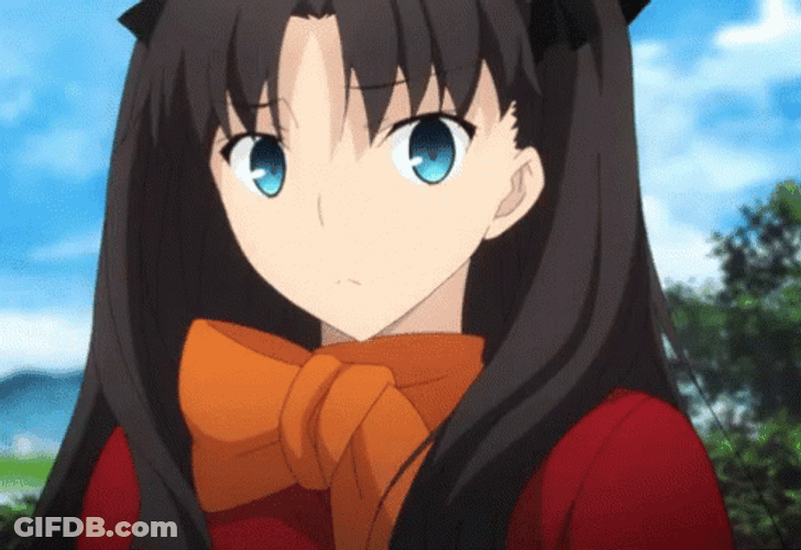 Rin Tohsaka Anime Frowning GIF