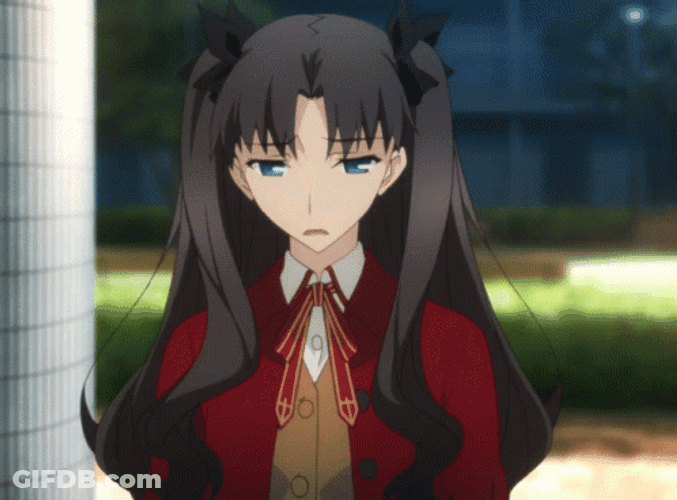 Rin Tohsaka Anime Sighed GIF