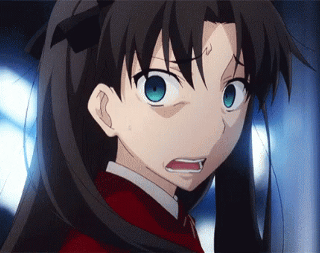 Rin Tohsaka Anime Trembling GIF