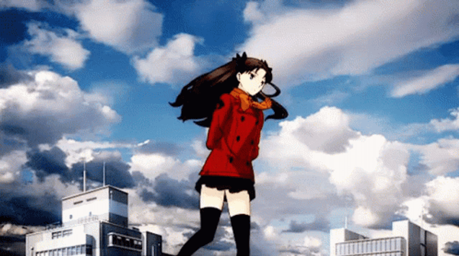 Rin Tohsaka Anime Walking Slowly GIF