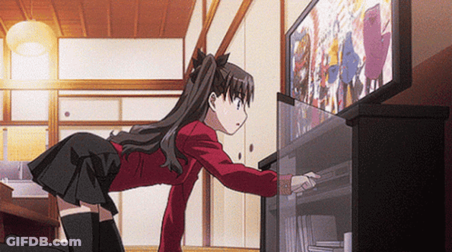 Rin Tohsaka Confused Reading Book GIF